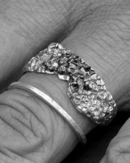 Anillo forma espiral ajustable en plata de color verde