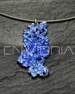 Colgante orgánico en plata de tonos azules
