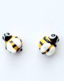 Pendientes de vidrio imitando abejas