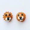 Pendientes con forma de animal. León. Realizado en vidrio artesanalmente