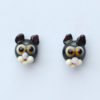 Pendientes gato negro hechos en vidrio de manera artesanal