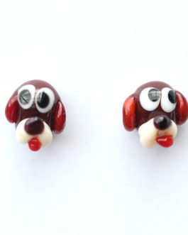 Pendientes perrito boxer, hechos en vidrio