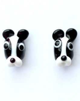 Pendientes perrito bulldog francés, hechos en vidrio