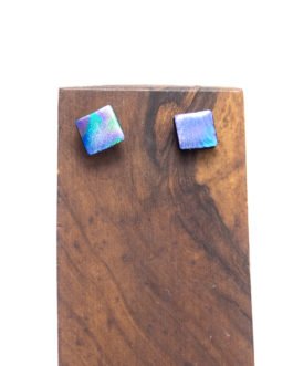 Pendientes cuadrados vidrio multicolor