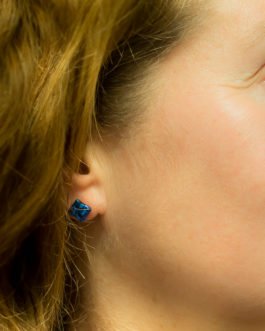 pendientes azules vidrio dicroico textura