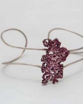 Pulsera de plata lacada en tonos burdeos